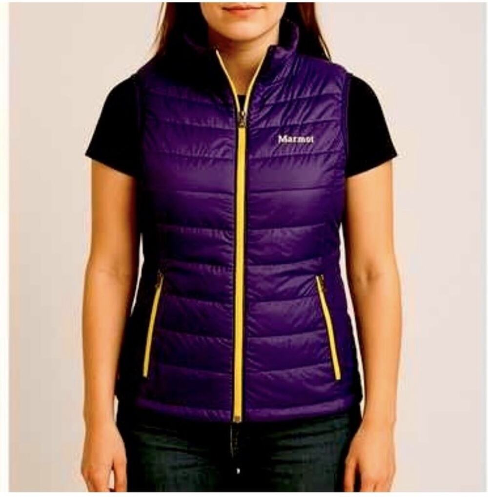 Marmot Vest Women’s XS Black Purple Yellow ￼